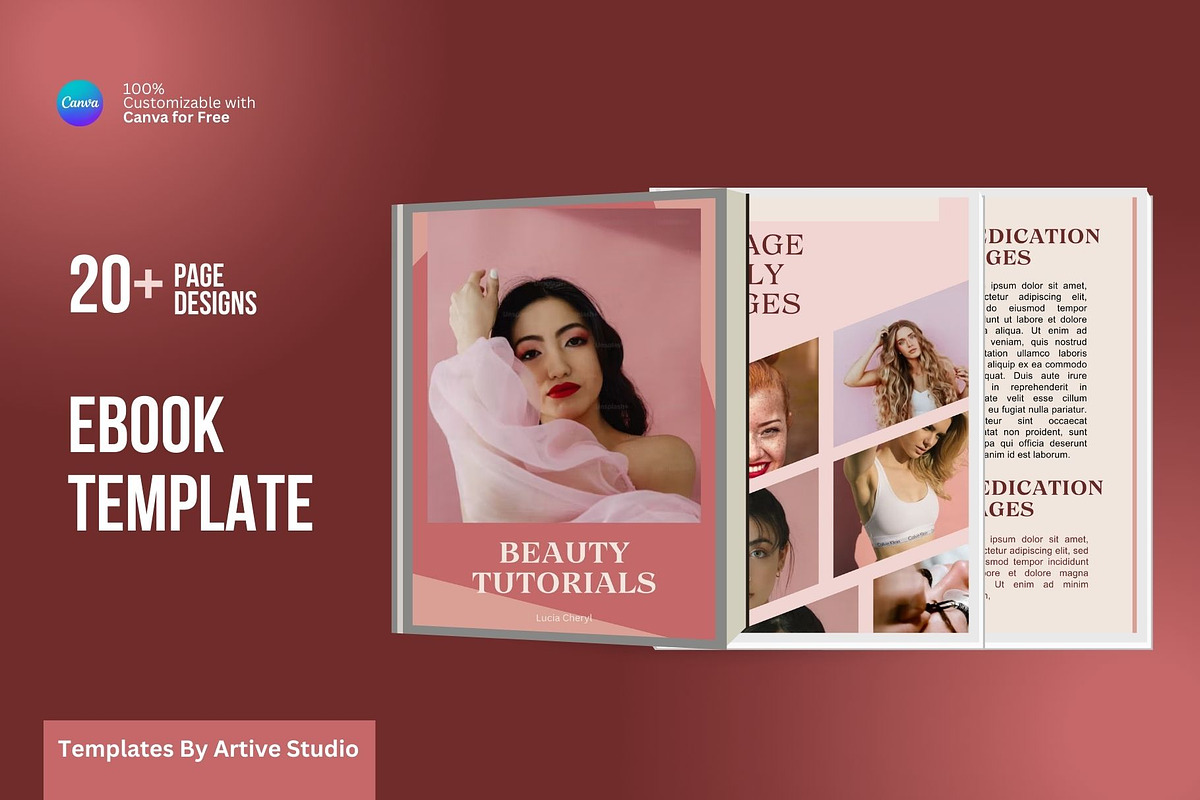 Maroon Ebook Template Canva