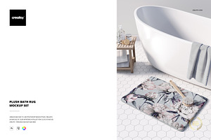 Plush Bath Rug Mockup Set