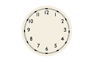 Retro round clock face, an Illustration by Things for designers