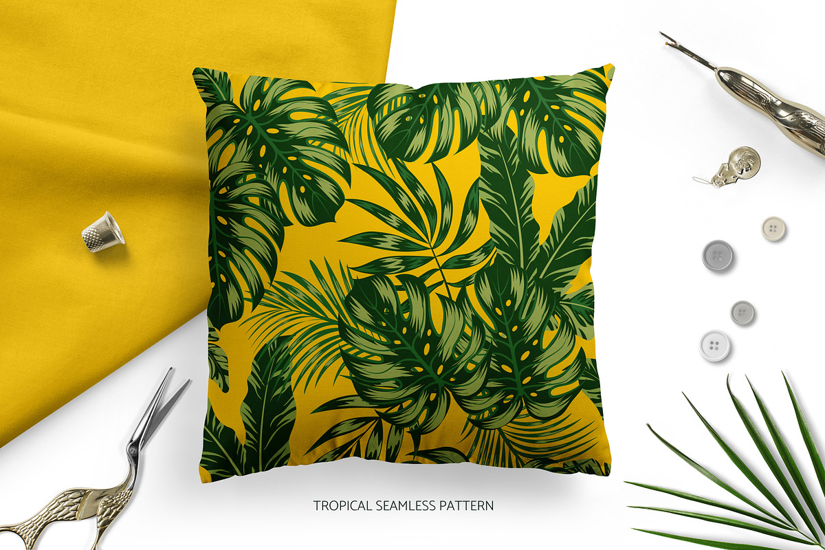 Tropical seamless patterns & leaves, a Pattern Graphic by EltaMaxArt (Photo 6 of 15)
