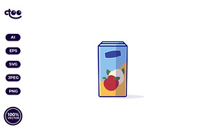 Simple Apple Juice Carton cartoon