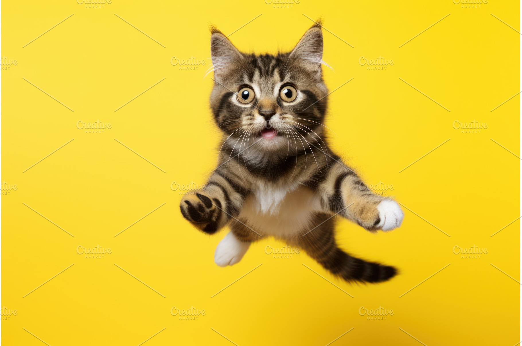 Playful Jumping cat background, an Animal Photo by Ylivdesign
