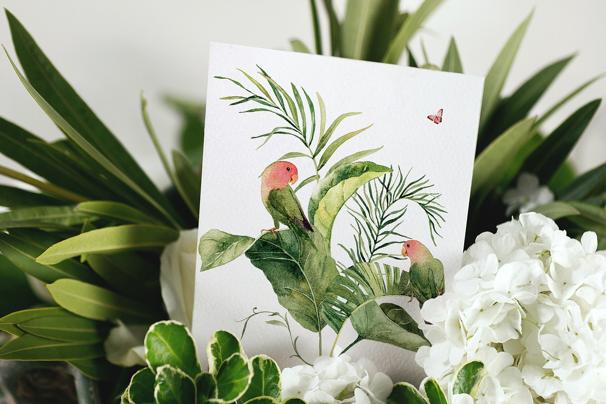 Tropical forest- watercolor greenery, a Decorative Illustration by Pamyatka Shop (Photo 6 of 13)