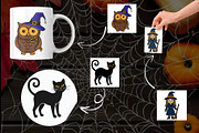 Halloween Owl Set, a Seasonal Illustration by Elatedowl (Thumbnail 6 of 13)