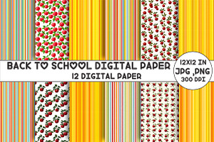 Back to School Digital Paper, a Pattern Graphic by Designking