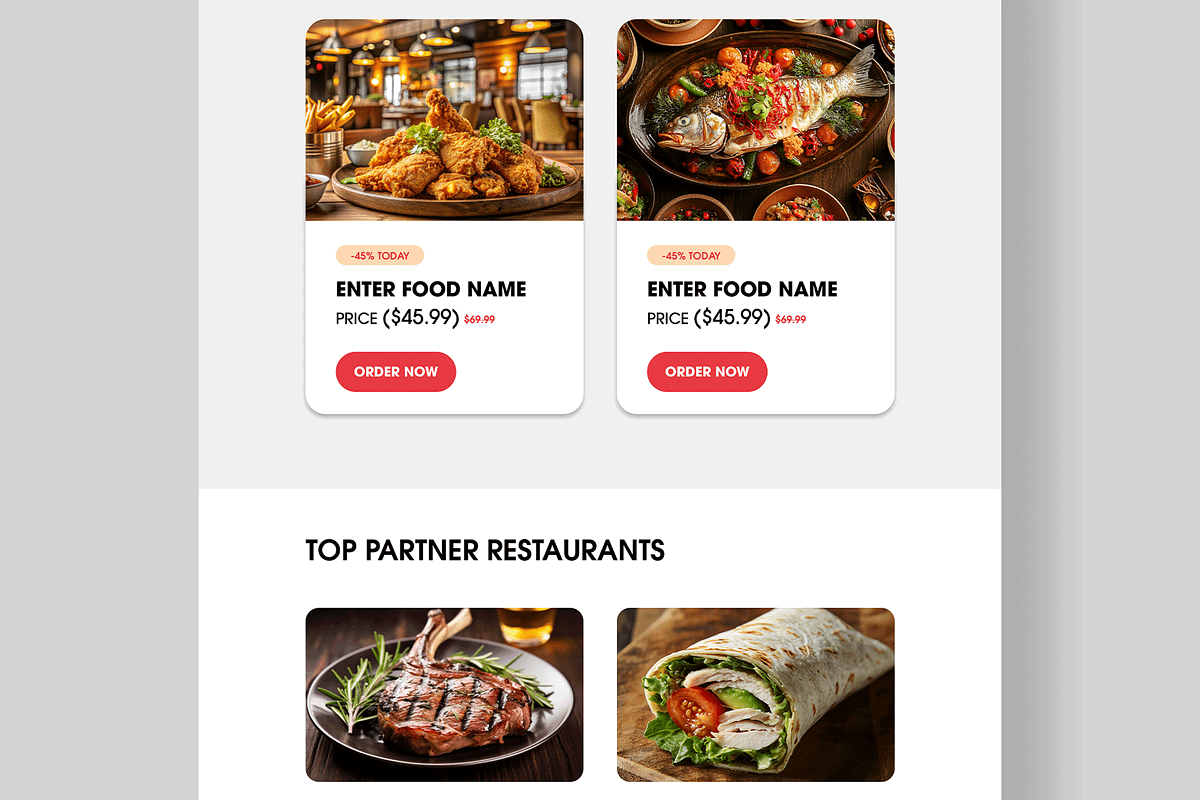 Food Delivery Email Newsletter, an UI Kit Template by MightyDesign (Photo 4 of 9)