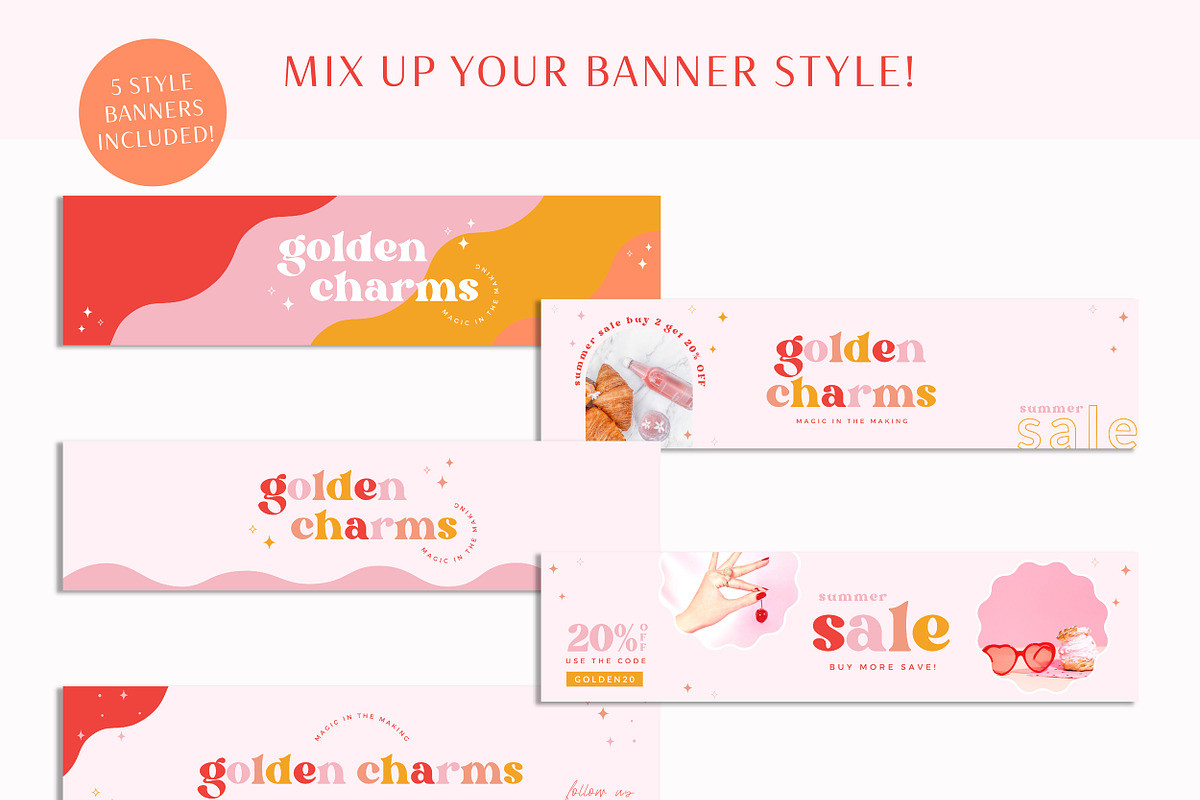 Etsy Shop Kit Bright Boho, a Branding & Logo Template by Macarons and Mimosas (Photo 5 of 9)