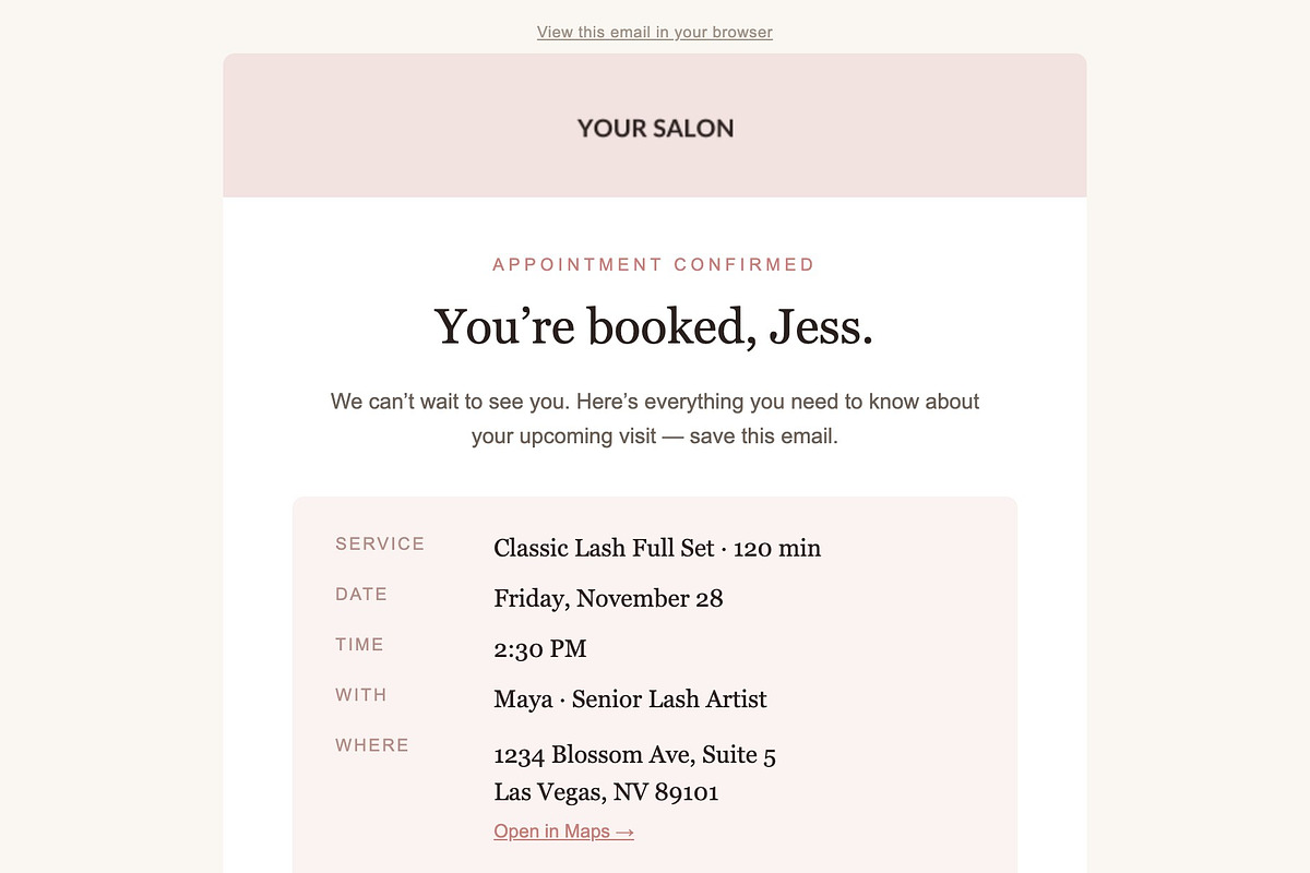 Salon Client Email Kit - 5 Emails, an Email Template by Art Club (Photo 2 of 6)