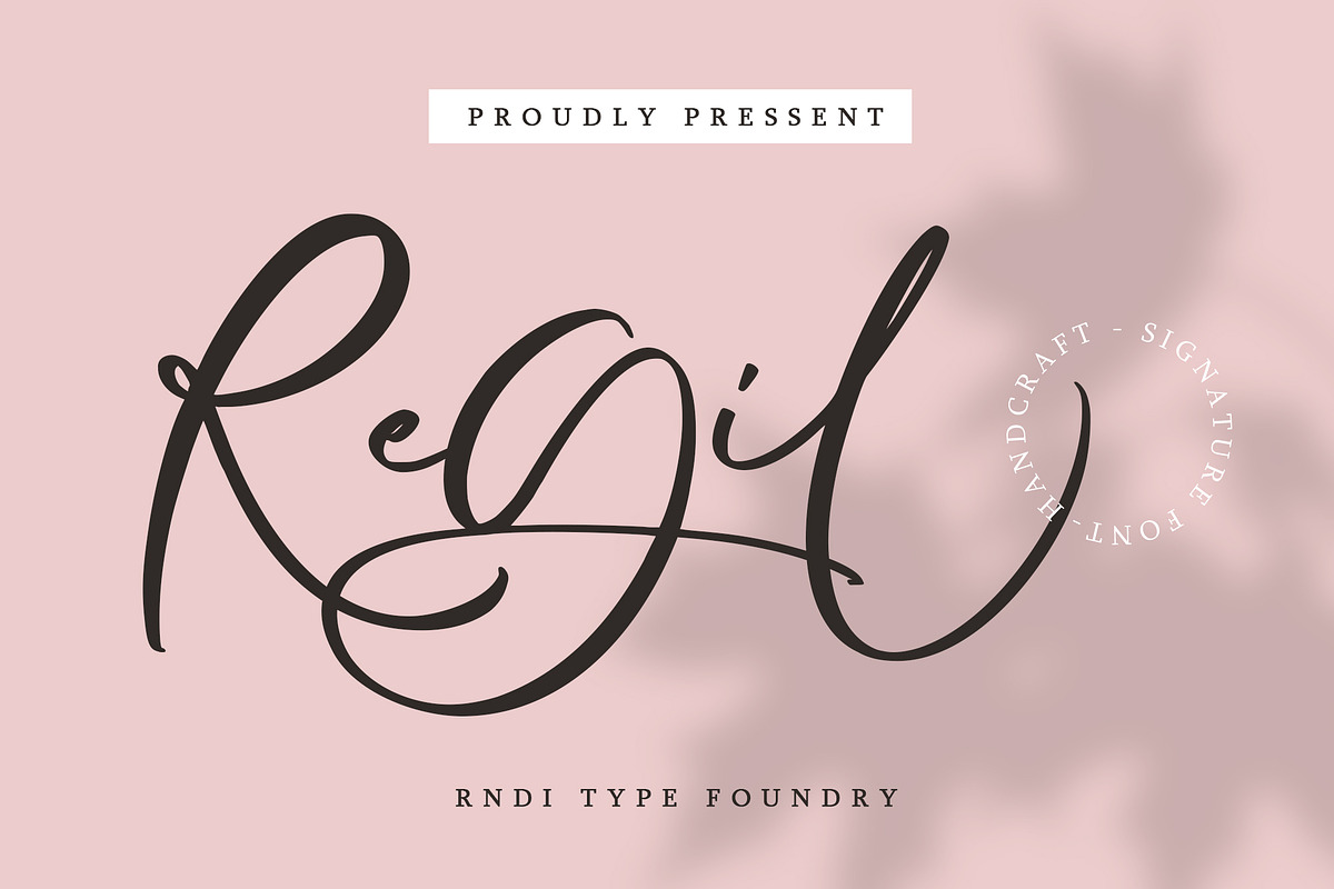 Regil – Handcrafted Signature Font, a Handwritten Font by RNDI Type Foundry (Photo 1 of 10)