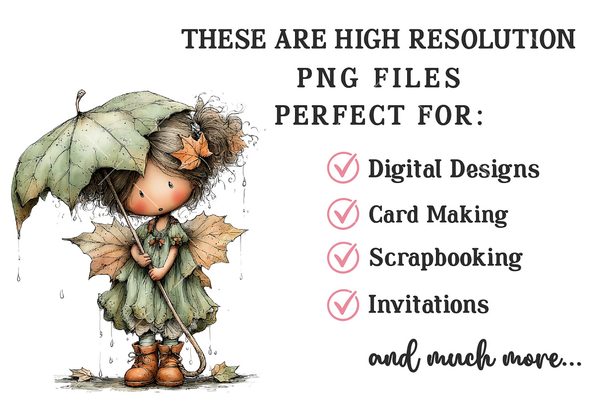 Quirky Autumn Fairy PNG Clipart Set, a Seasonal Illustration by OK Design (Photo 6 of 6)