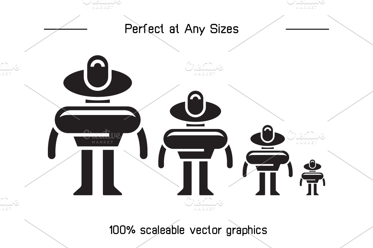Bundle of Robot Avatars Icons, a Solid Icon by Designfour (Photo 7 of 8)