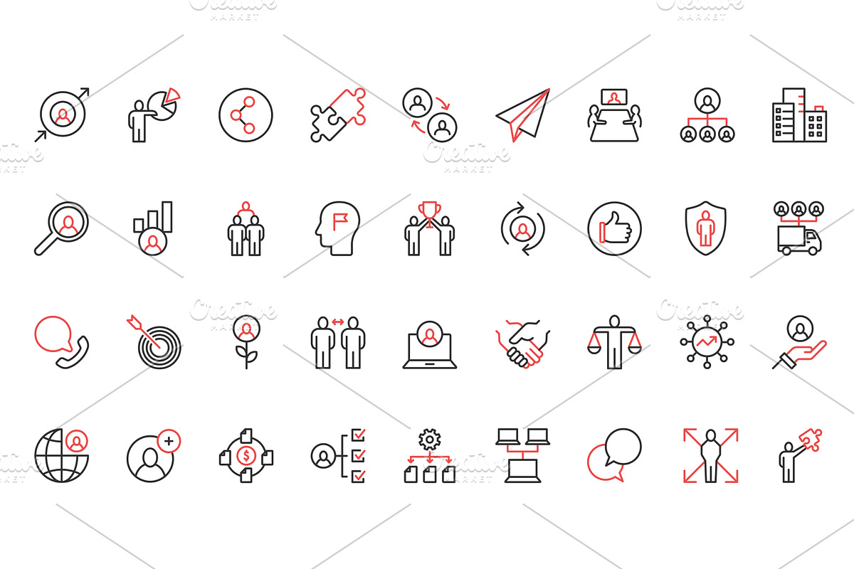 Business cooperation human icons, an Object Illustration by Lemberg Vector