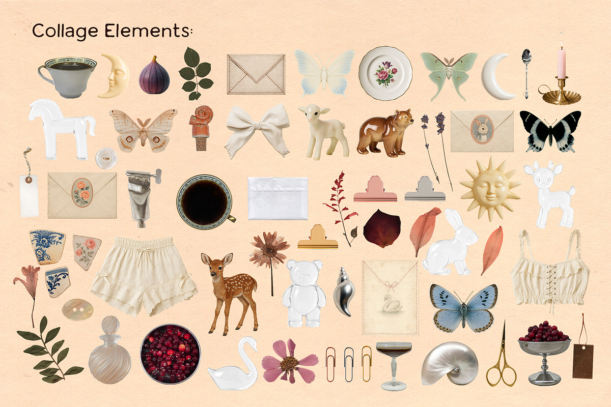 Antique Atelier: Lace & Collage kit, an Object Graphic by Lidberia (Photo 4 of 10)