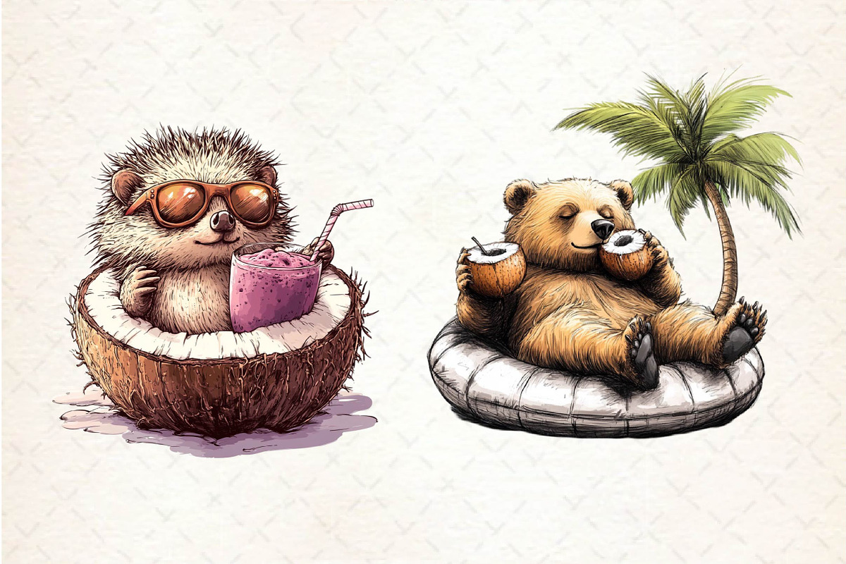Summer Animals on Float Sublimation, an Illustration by Dream Creation (Photo 6 of 6)