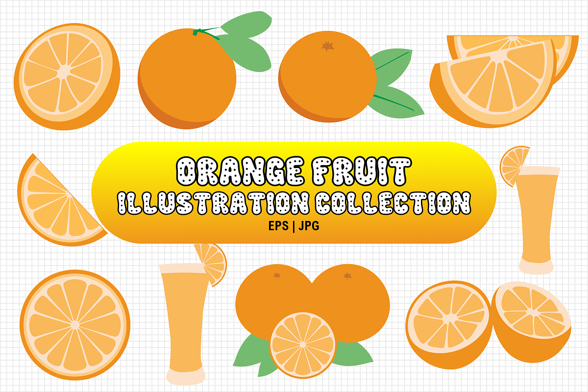 Orange Fruit illustration Set, a Food Illustration by KiddoGlyphs Studio (Photo 1 of 4)