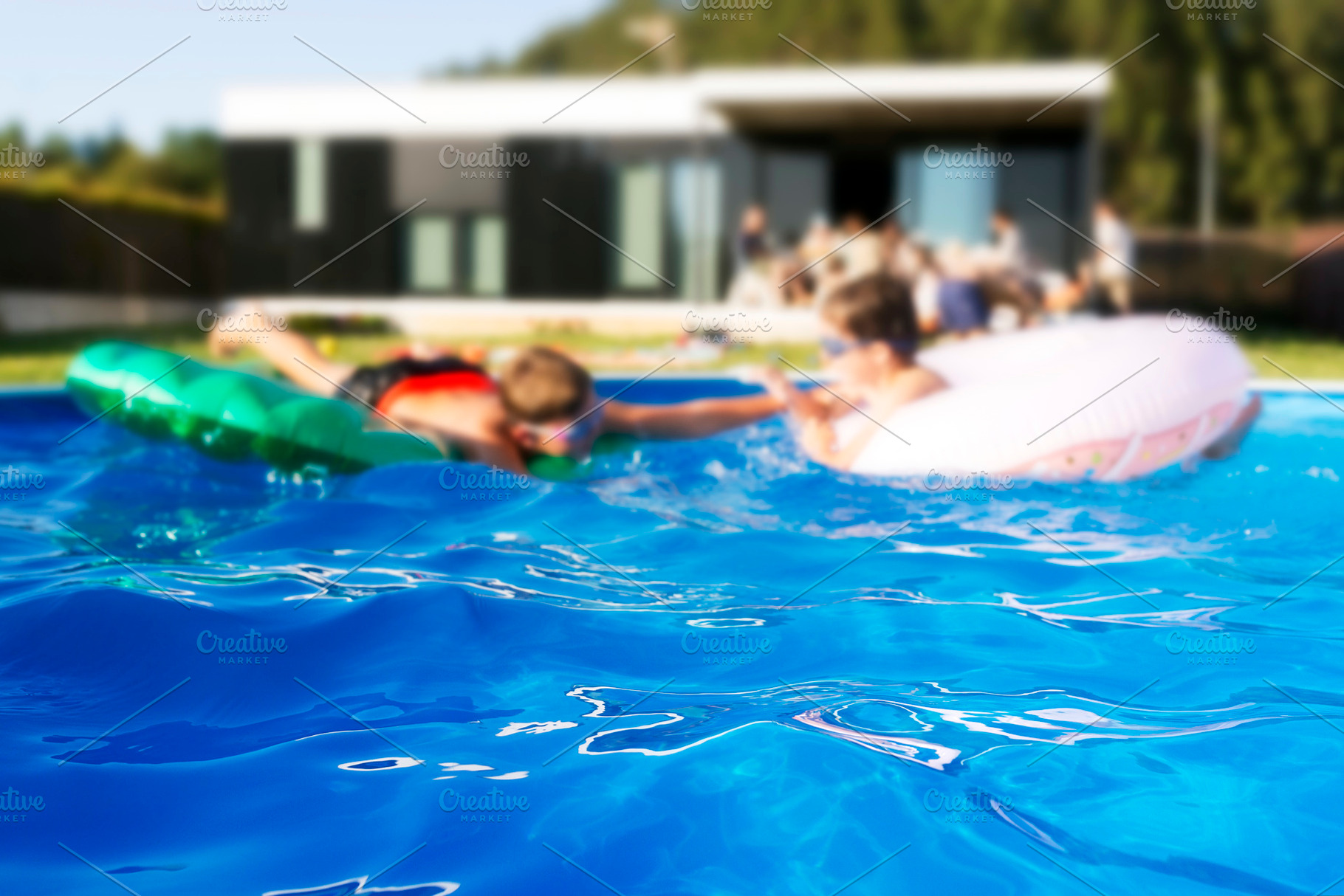 Childs playing in swimming pool containing pool, child, and kids, a Person Photo by Genaro Diaz photographs