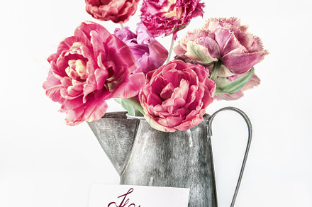 Peonies flowers bouquet in pitcher, a Holiday Photo by VICUSCHKA