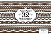 Chocolate Brown Lace Vectors, an Illustration by Amanda Ilkov (Thumbnail 1 of 5)
