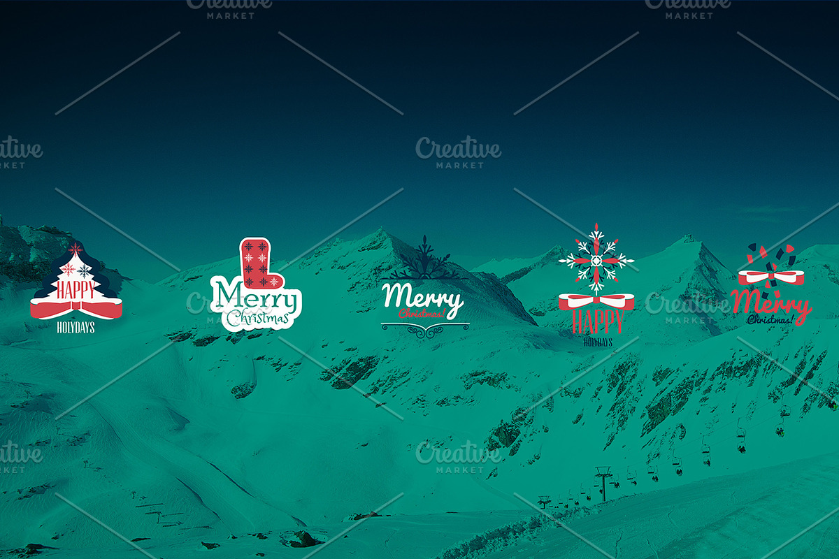 25 Christmas Badges & Labels, a Decorative Illustration by IB (Photo 2 of 5)