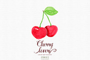 Watercolor cherrys, a Food Illustration by Autumn Breeze (Thumbnail 3 of 3)