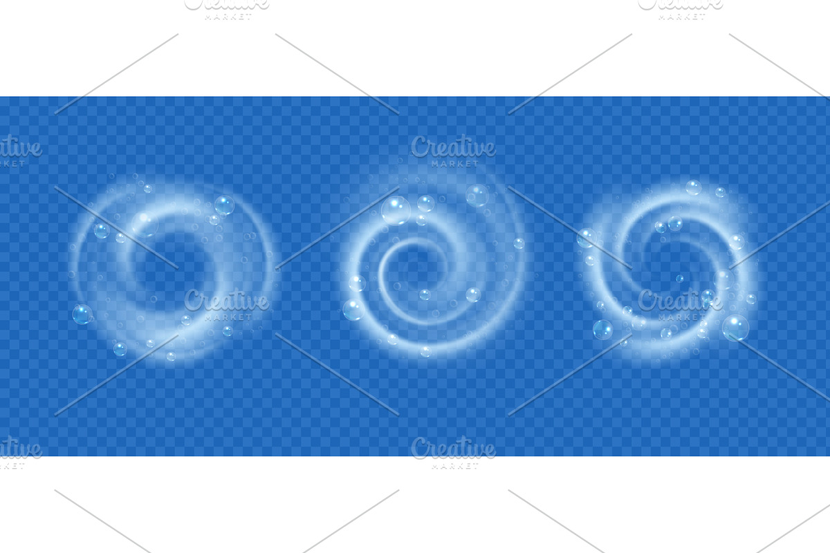 Water flow swirl with air bubbles, an Illustration by Frogella