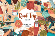 Road Trip Clipart | Summer Clip Art, an Object Illustration by GlamArtZhanna (Thumbnail 1 of 4)