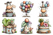 Watercolor Birthday Tropics Clipart, an Illustration by Daily.Designs (Thumbnail 3 of 8)