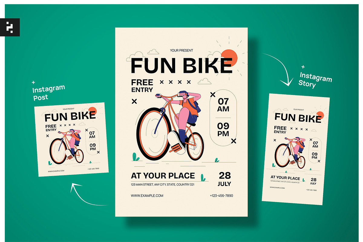 Simple Fun Bike Flyer, a Flyer Template by Neermana (Photo 1 of 4)