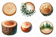 Watercolor Round Wooden Clipart, an Illustration by DreamPrint404 (Thumbnail 2 of 6)