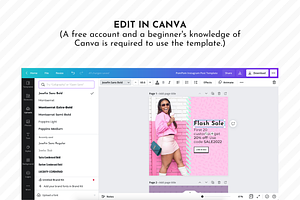 Instagram Template Pink Canva Set