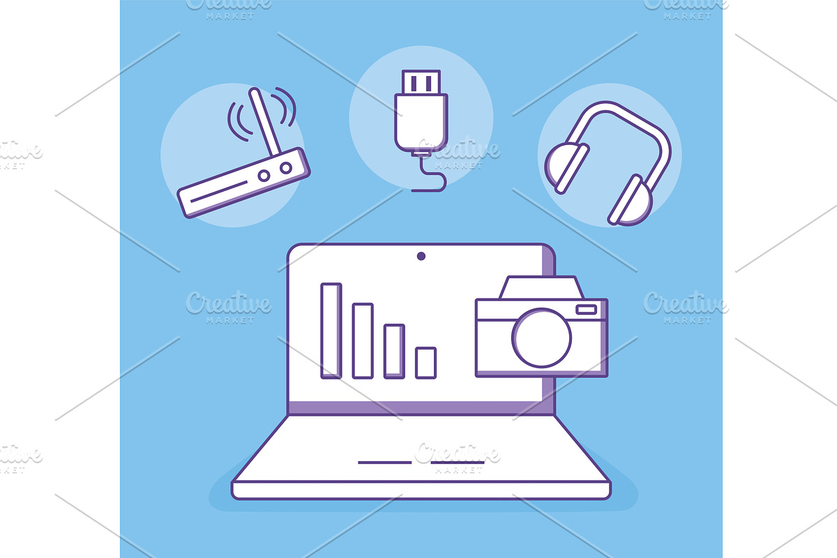 laptop various devices, a Technology Illustration by studiogstock