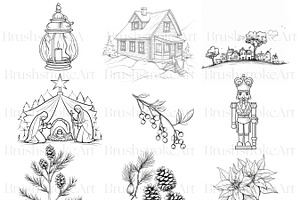 Christmas Decor Clipart, Ornaments