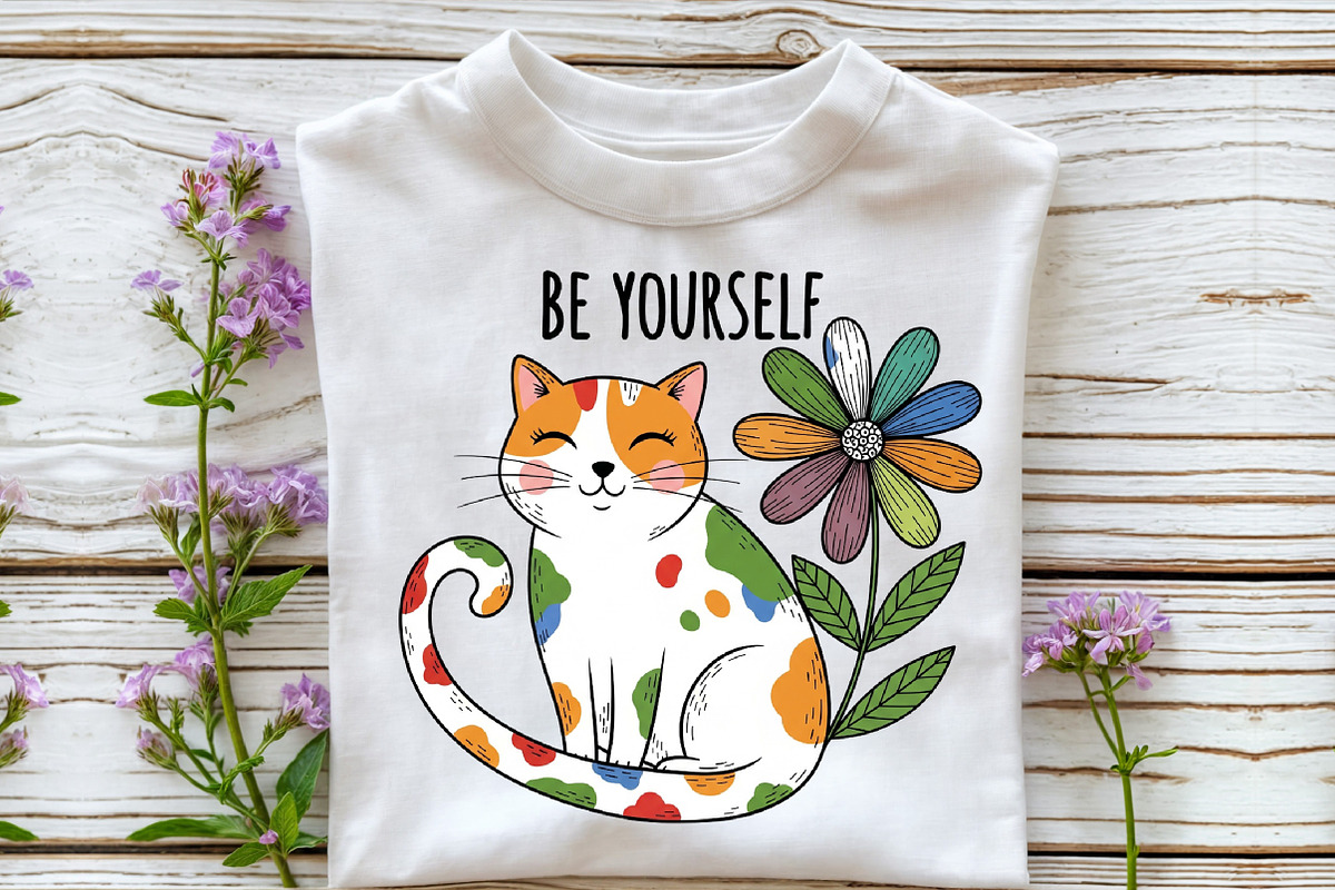 Be Yourself Funny Cat PNG, an Illustration by DreamCafeArt (Photo 6 of 6)