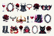 Dark Romance Clipart, an Object Graphic by Anna Design Studio (Thumbnail 3 of 9)