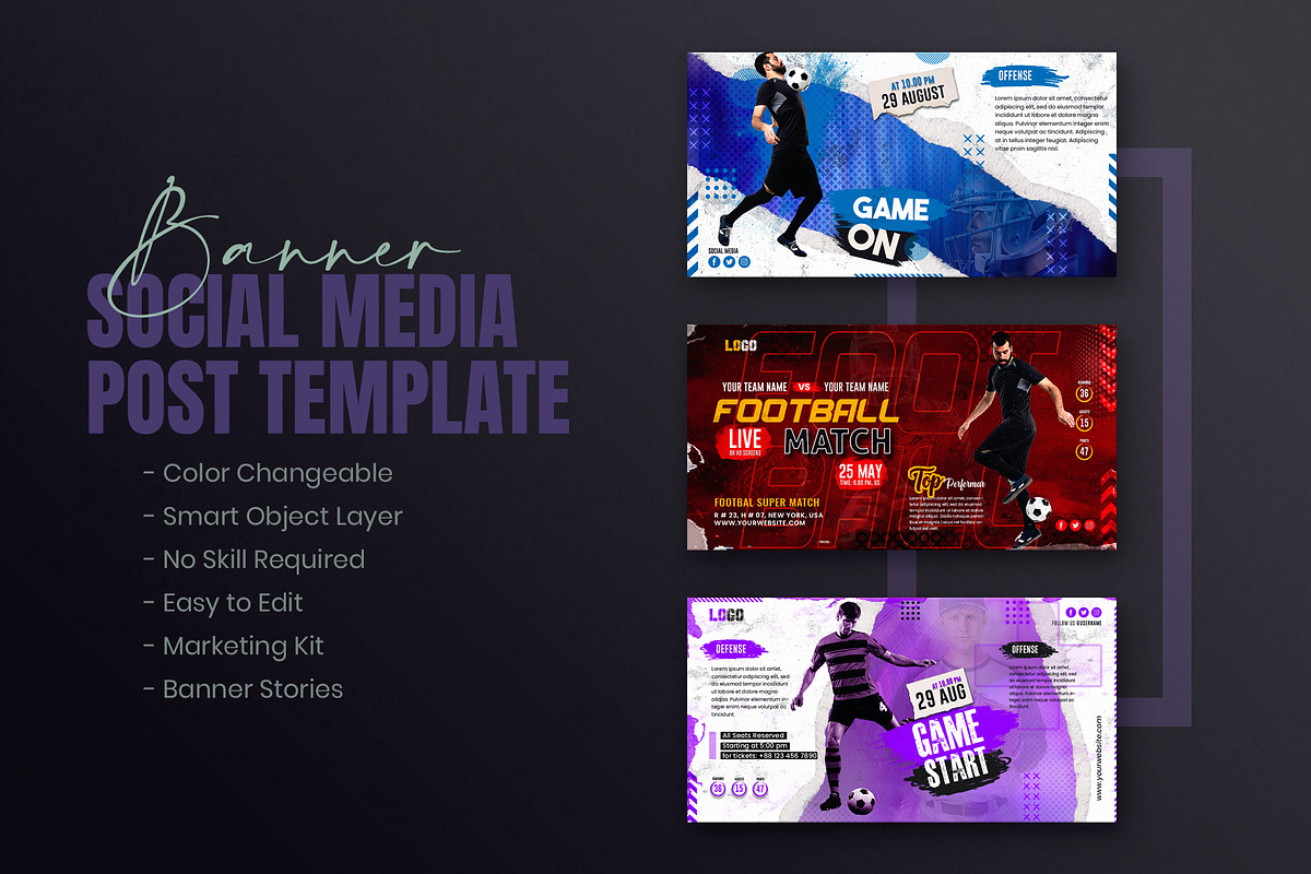Football Soccer Social Media Post, a Social Media Template by Creative_View (Photo 8 of 8)