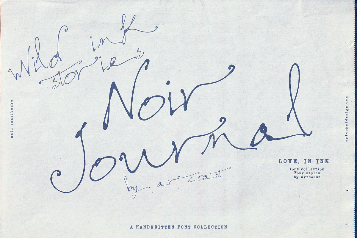 Noir Journal — Wild Ink Script, a Script Font by nadispasibenko (Photo 1 of 11)