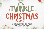 Twinkle Christmas - Handwritten Mix, a Handwritten Font by SaktiAvellin (Thumbnail 1 of 7)