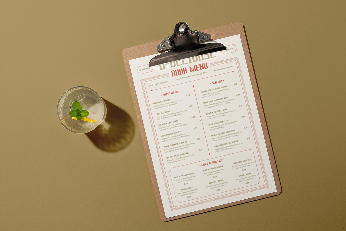 Simple Bistro Menu, a Stationery Template by Neermana (Photo 2 of 4)