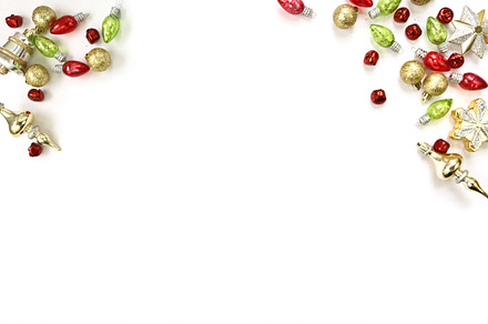 Holiday christmas ornaments flat lay featuring christmas, christmas photo