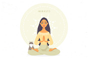 Meditation girls, a Healthcare Illustration by JulianArt (Thumbnail 4 of 4)