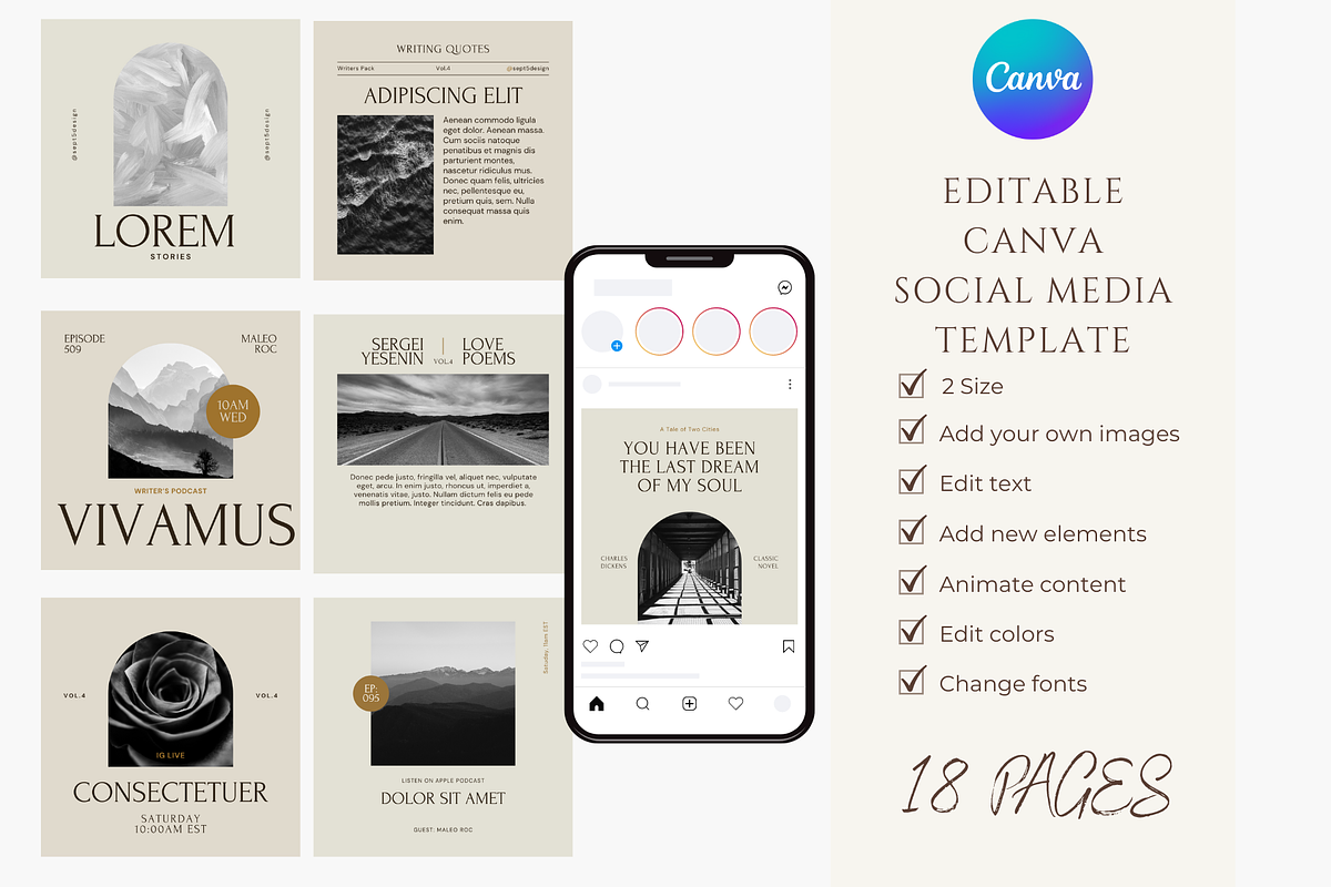Social Media Template Canva, a Social Media Template by Astro Magic Digital (Photo 1 of 3)