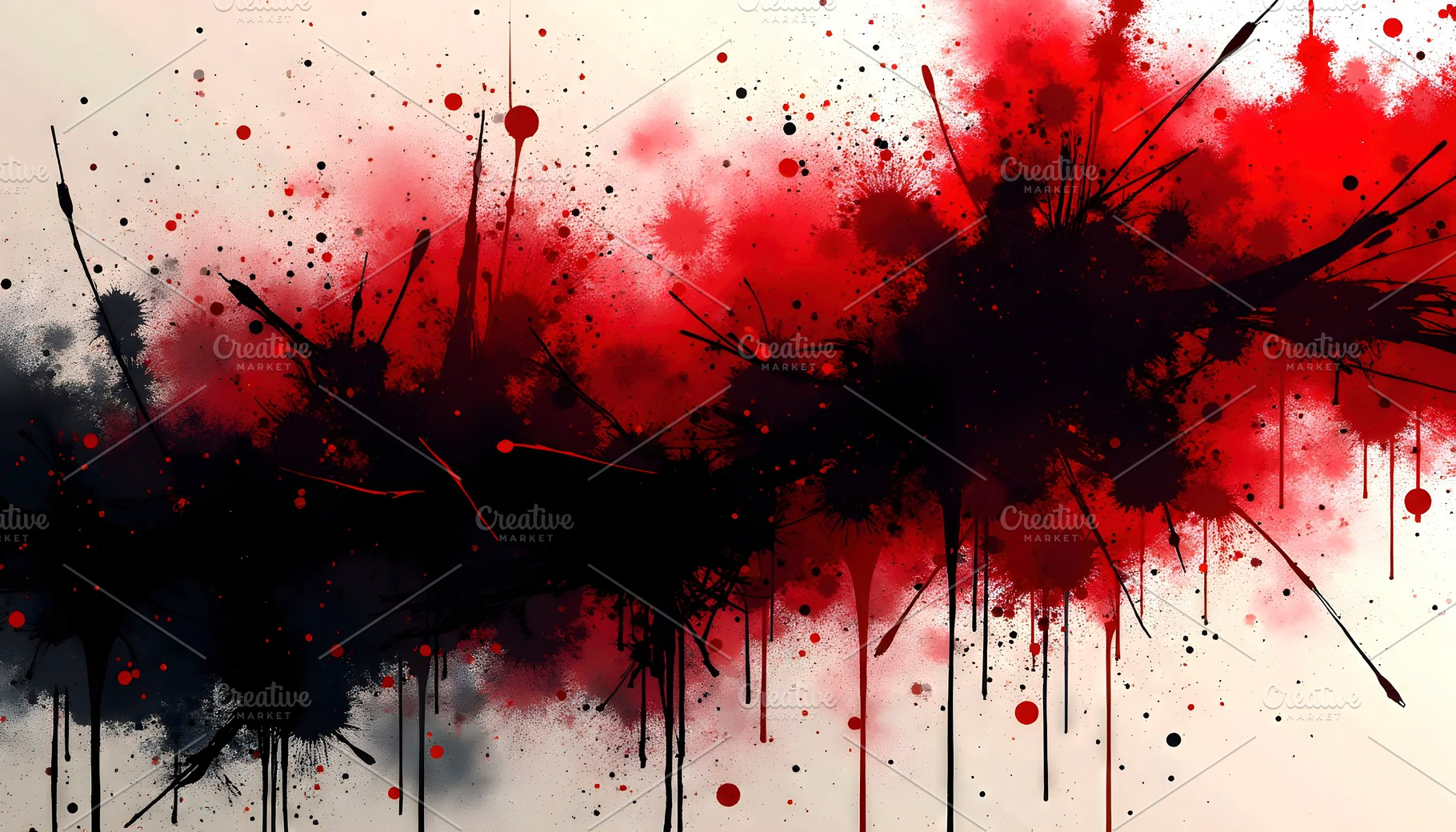 High-Contrast Red and Black Ink Spla, a Photo by LOGOCREATIVE
