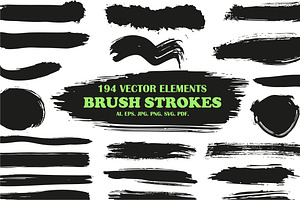 Brush Strokes Pack, a Texture Graphic by alexdndz