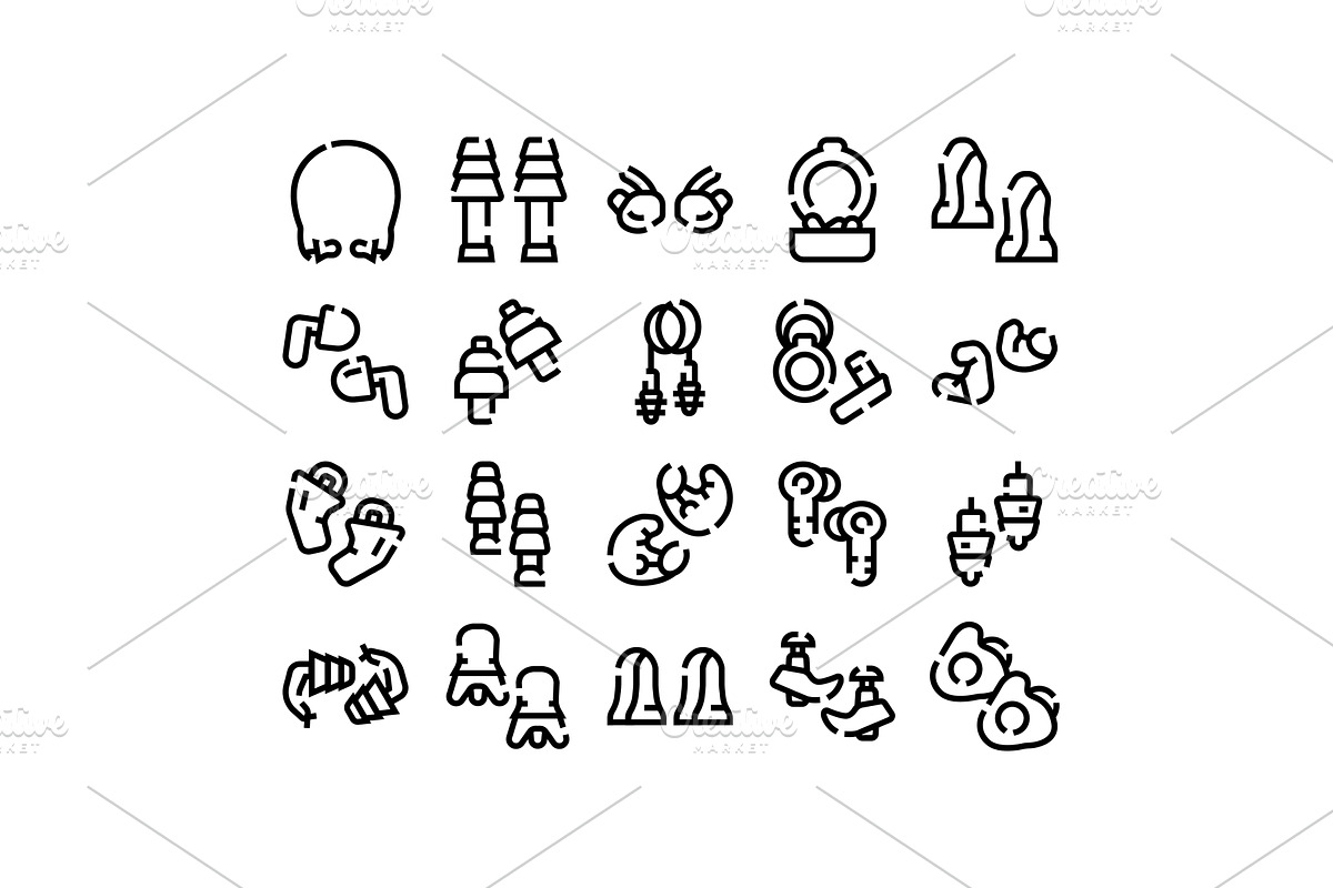 Hearing protection earplugs line, an Illustration by pikepicture