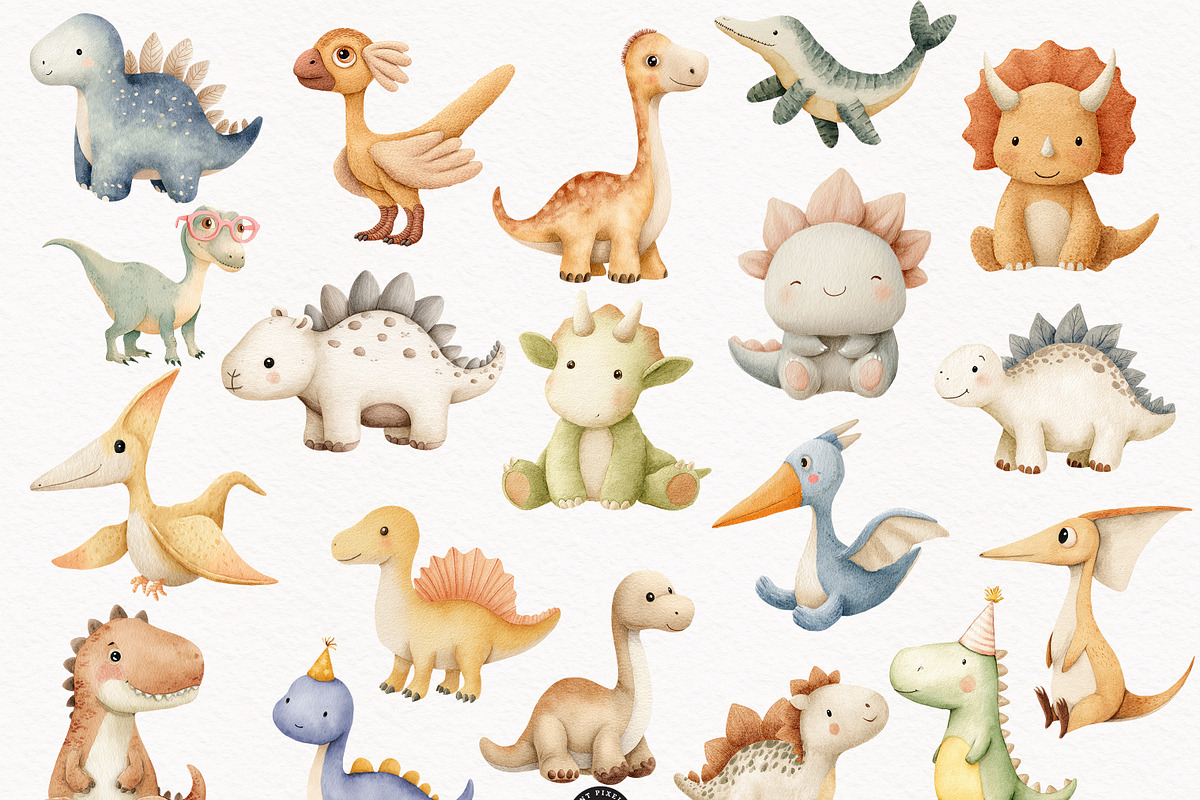 Dino Atelier Nursery Clipart, an Animal Illustration by PaintPixelCo (Photo 2 of 12)