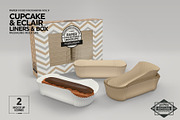 Cupcake Eclaire Liner Box Mockup, a Cups & Container Mockup by INCDesign (Thumbnail 7 of 8)