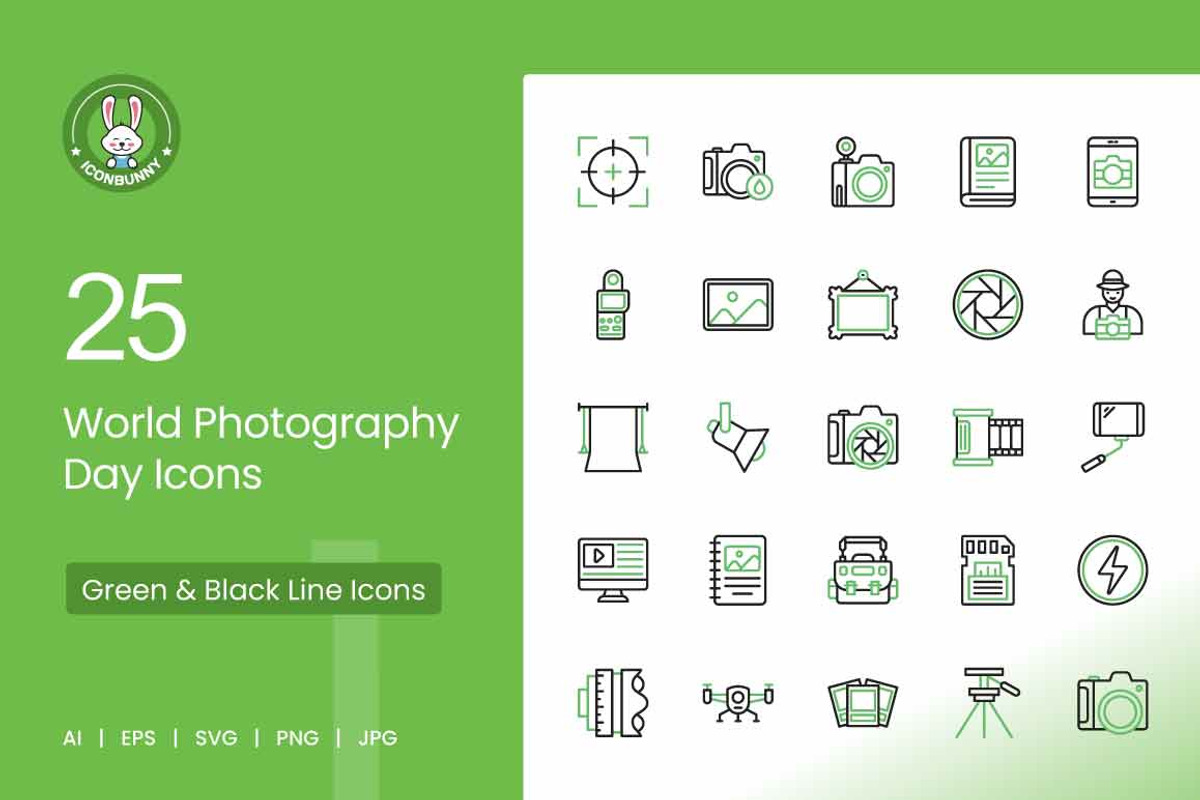 25 World Photography Day Green Black, an Icon by IconBunny (Photo 1 of 2)