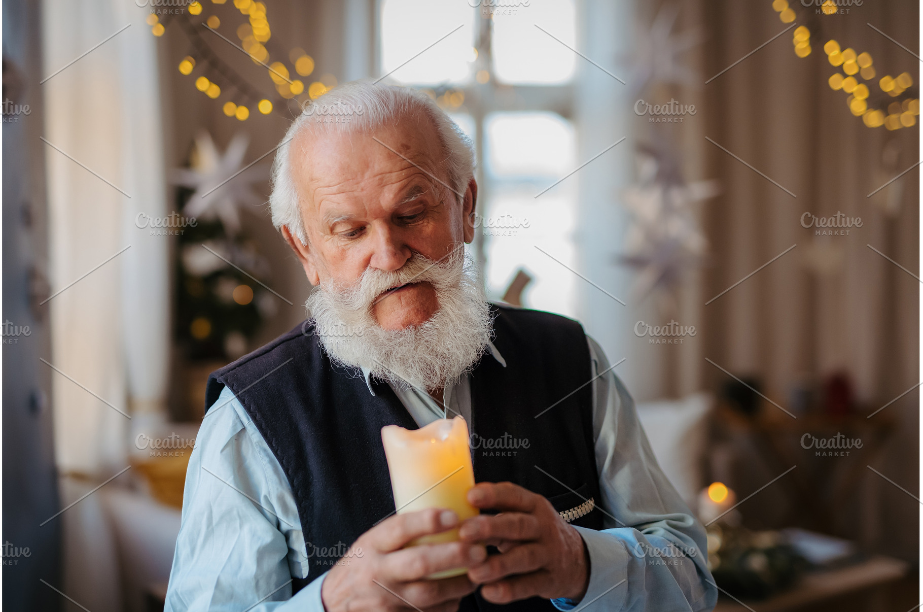 Front view of happy senior man with, a Person Photo by HalfPoint