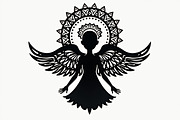 Ornate Angel Silhouette Graphic, an Illustration by Designs_River (Thumbnail 3 of 9)