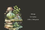 Magic Books Watercolor Clipart, an Object Graphic by Colibri Watercolor (Thumbnail 4 of 4)
